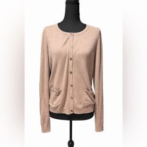 H&M Basic Taupe Button Front Cardigan Women’s Medium Soft Knit
